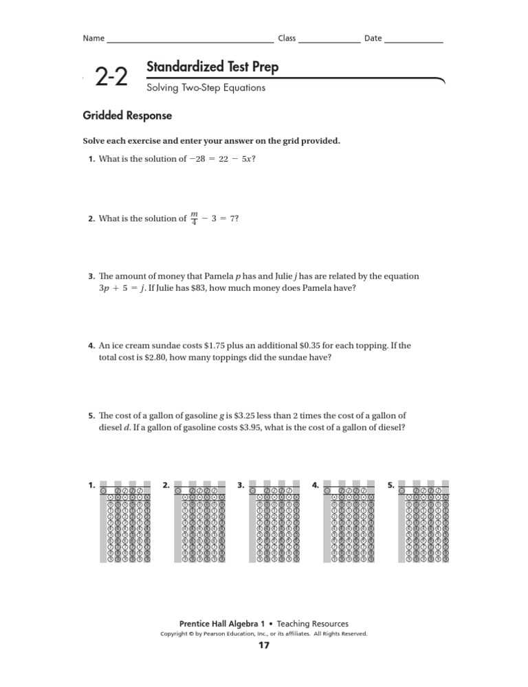 2 4 standardized test prep answers
