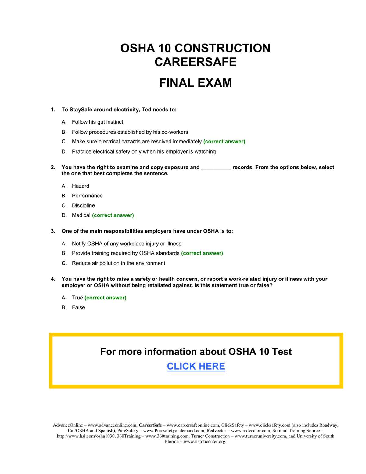 30 hour osha test answers