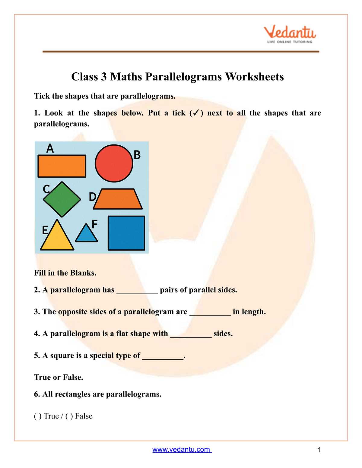 6 3 test for parallelograms answers