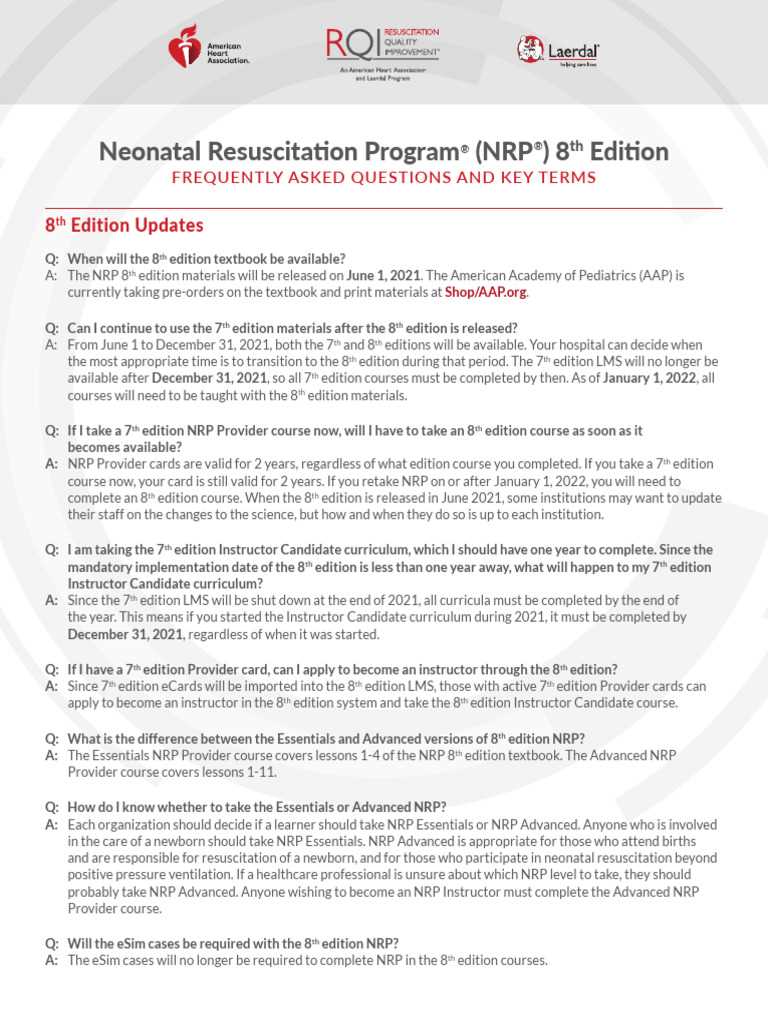 7th edition nrp exam answers