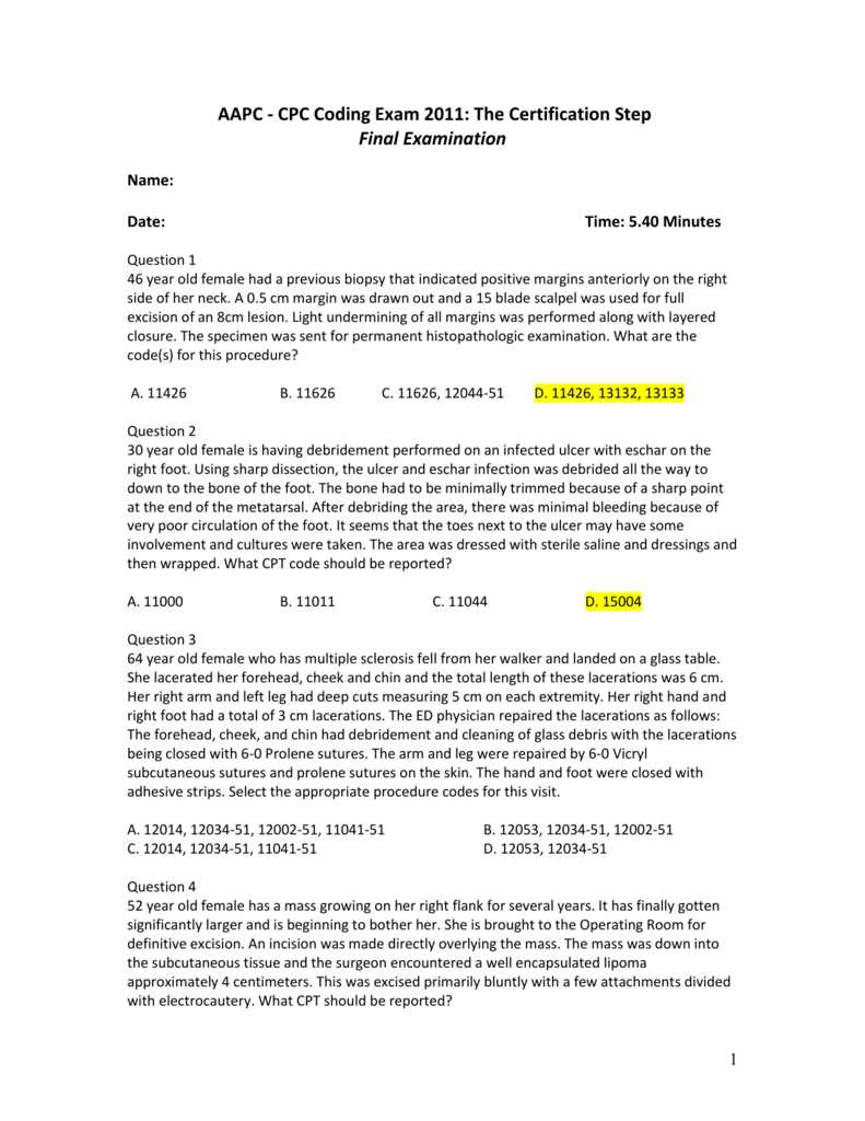 aapc final exam answers