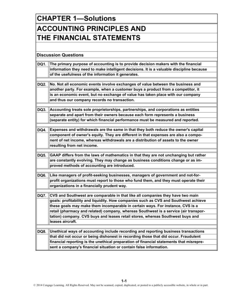 accounting chapter 9 test answer key