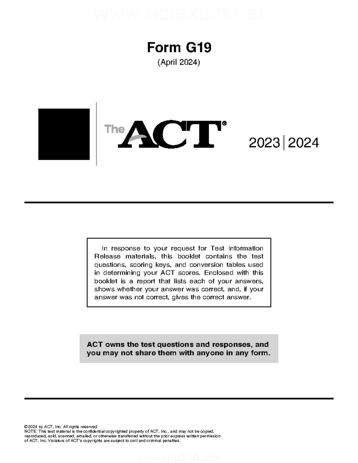 act 2026 19 practice test answer key
