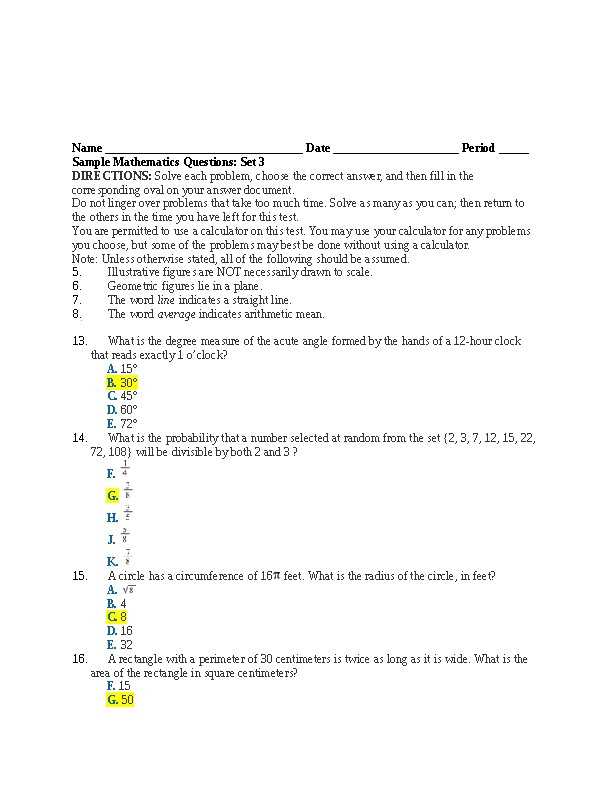 act practice reading test 3 answer key
