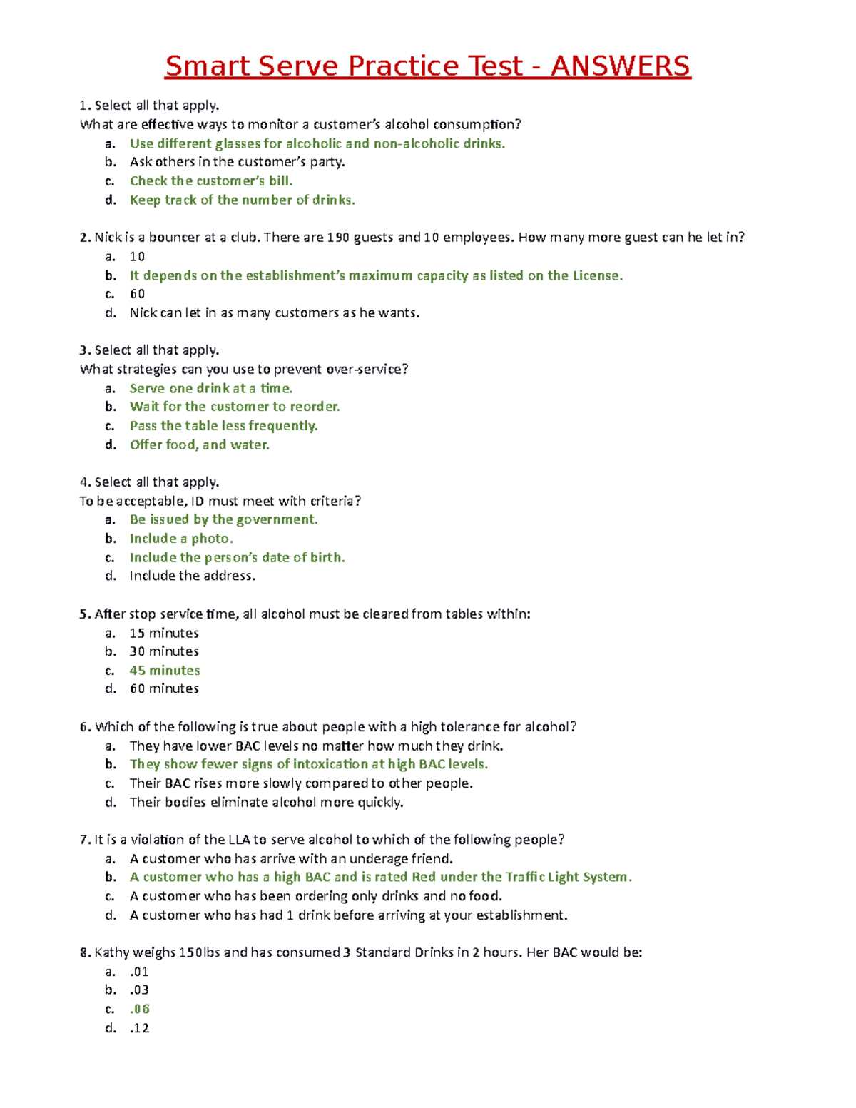 aim to serve exam answers
