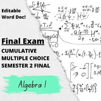 algebra 1 cumulative test answers