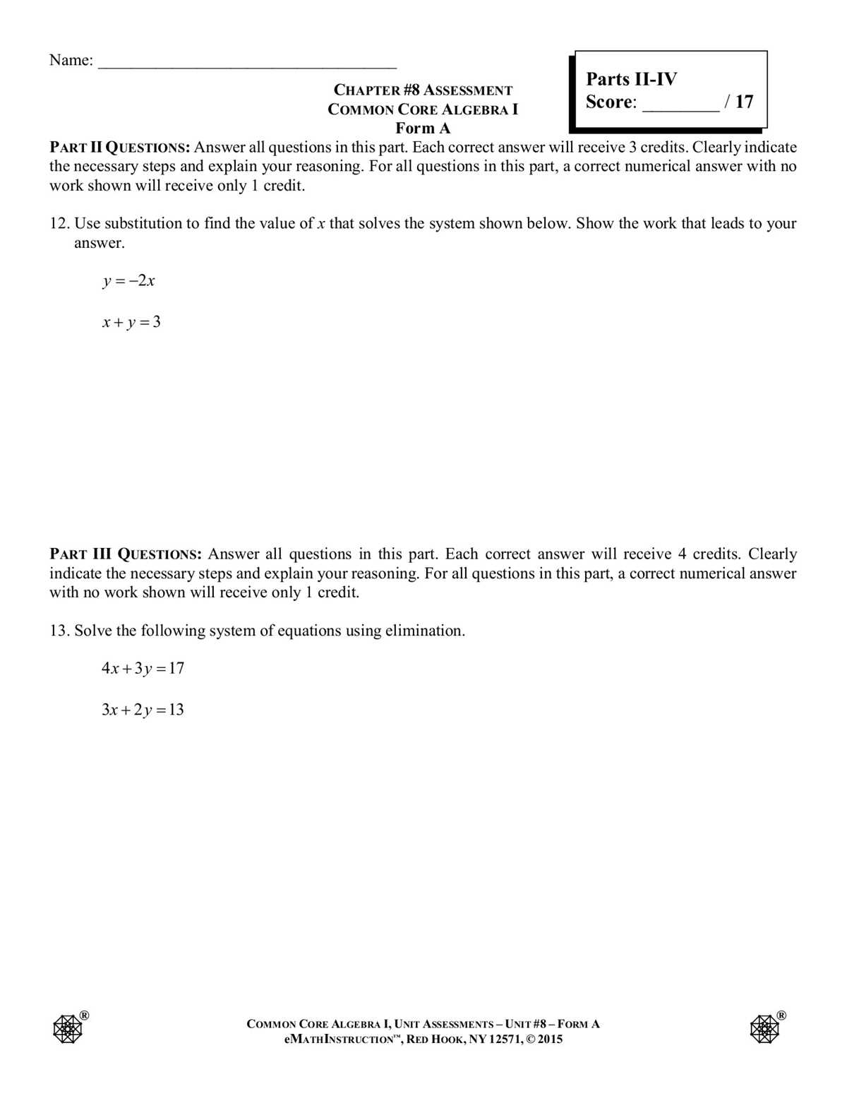 algebra chapter 1 test answers