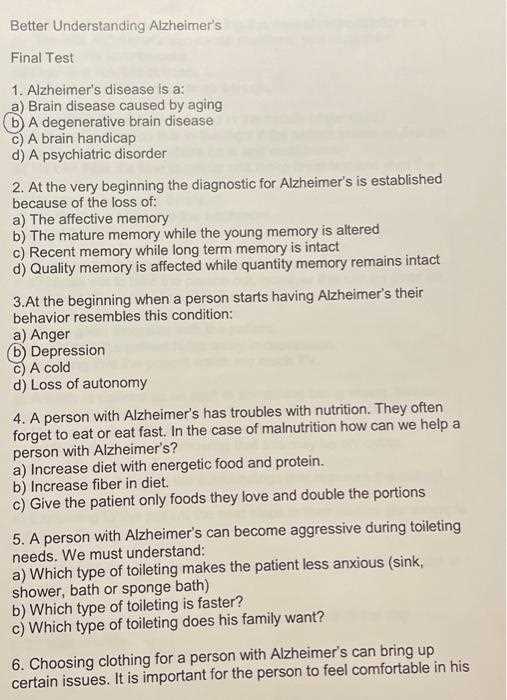 alzheimers disease test answers alzheimers disease test answers