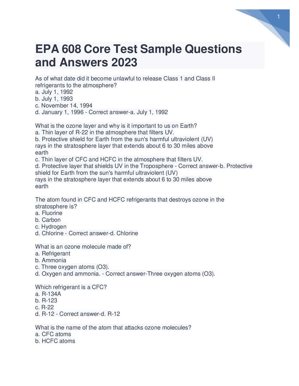 answers to the epa 608 certification exam answers to the epa 608 certification exam