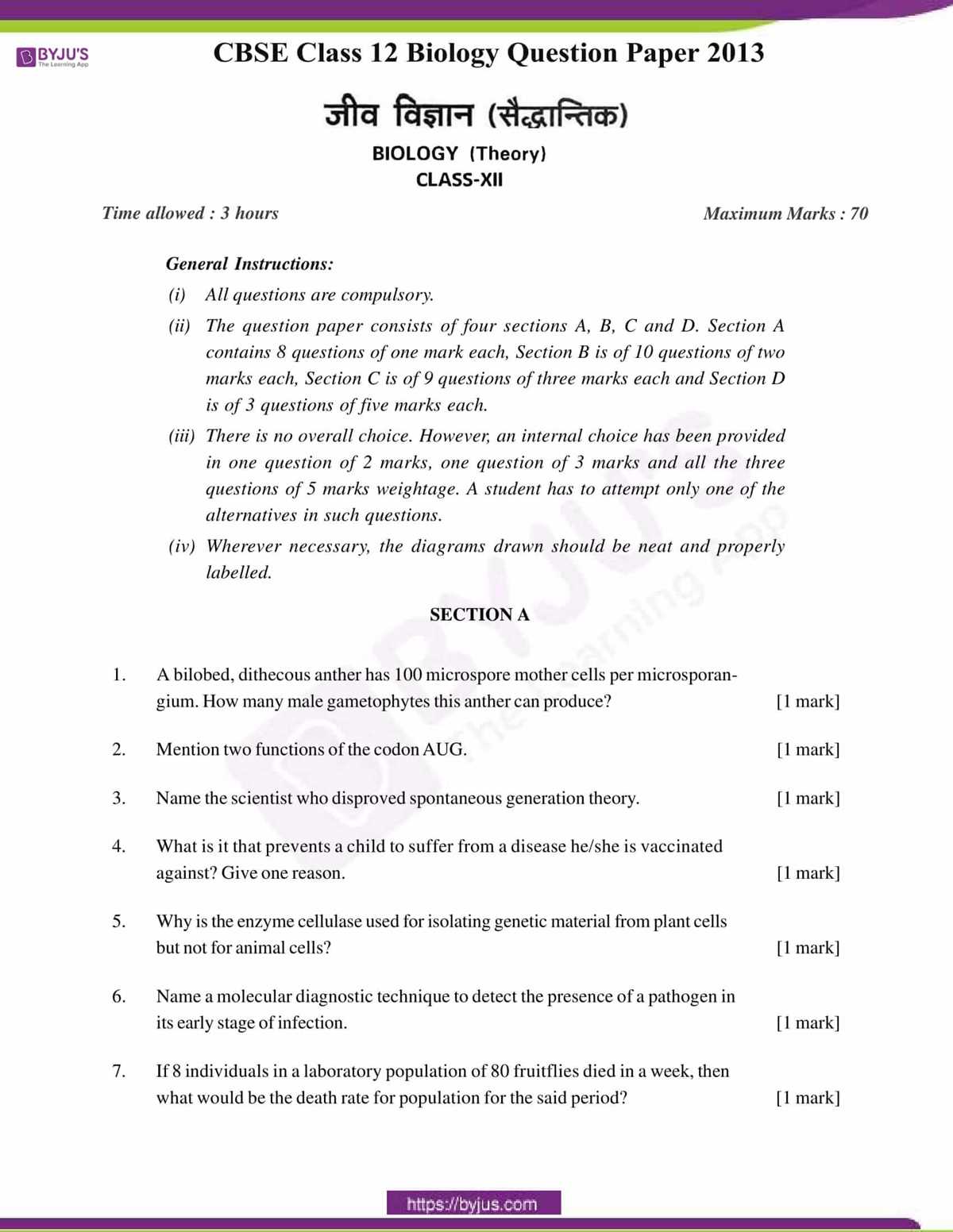 ap biology 2013 exam answers