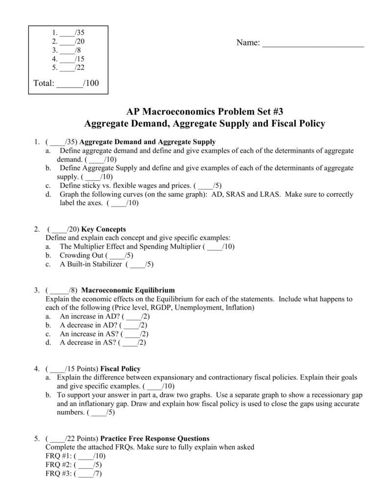 ap macroeconomics test answers