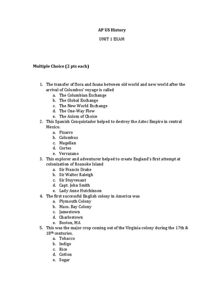 ap us history unit 3 test answers