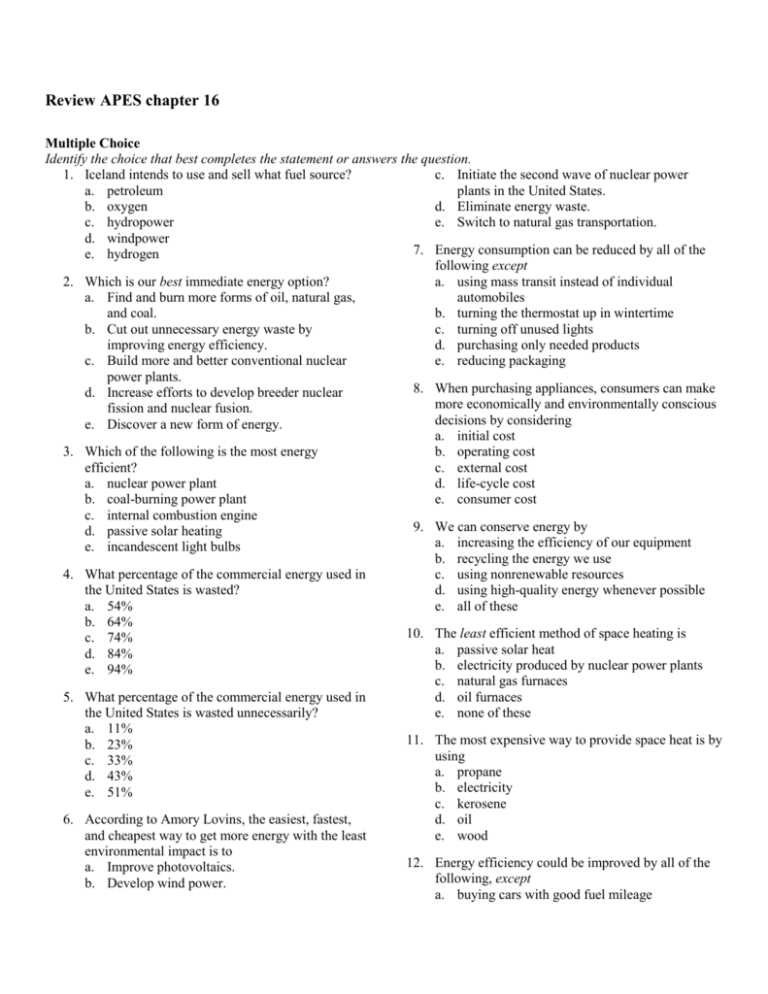 apes practice test answers