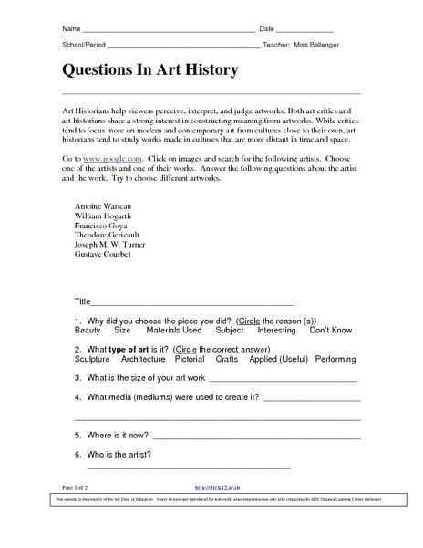 art history test questions and answers