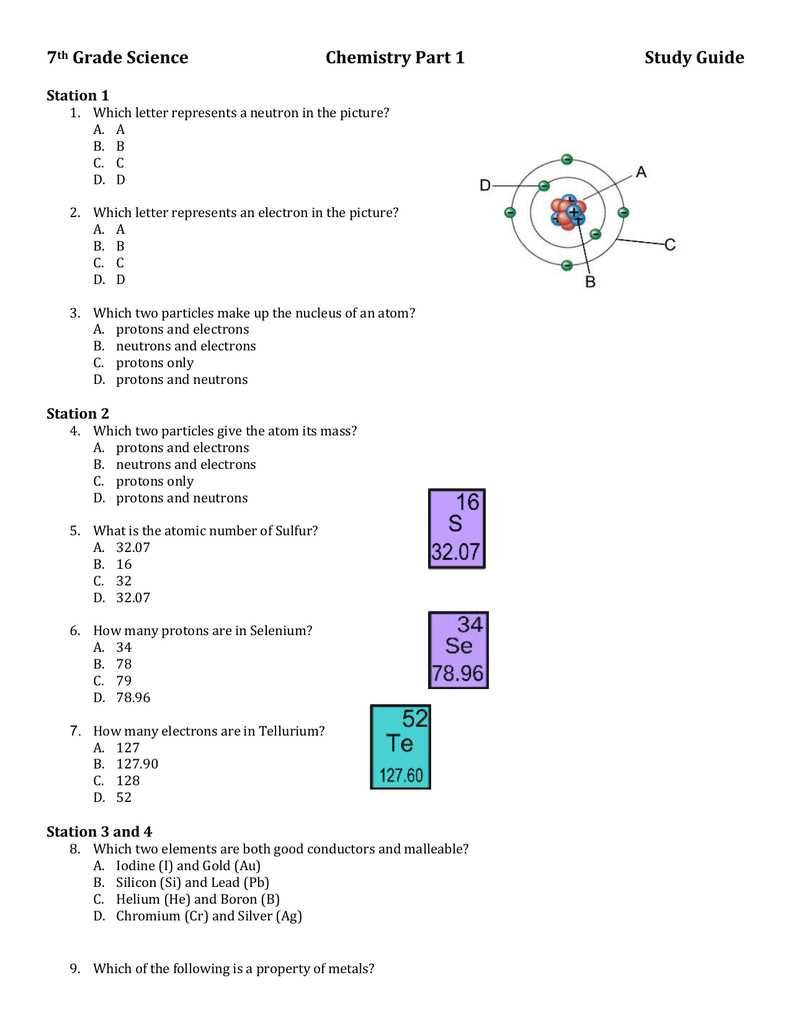 atomic structure and periodic table test study guide answer key