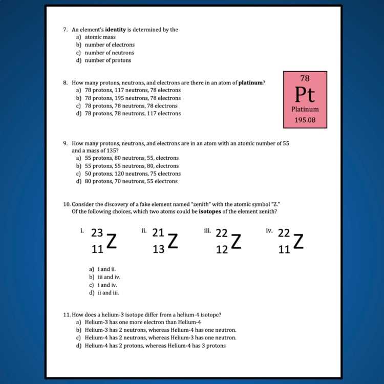 atomic theory test answers