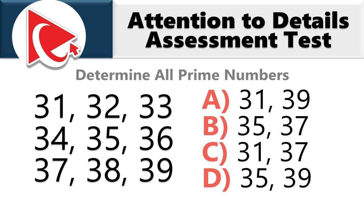 attention to detail test indeed answers