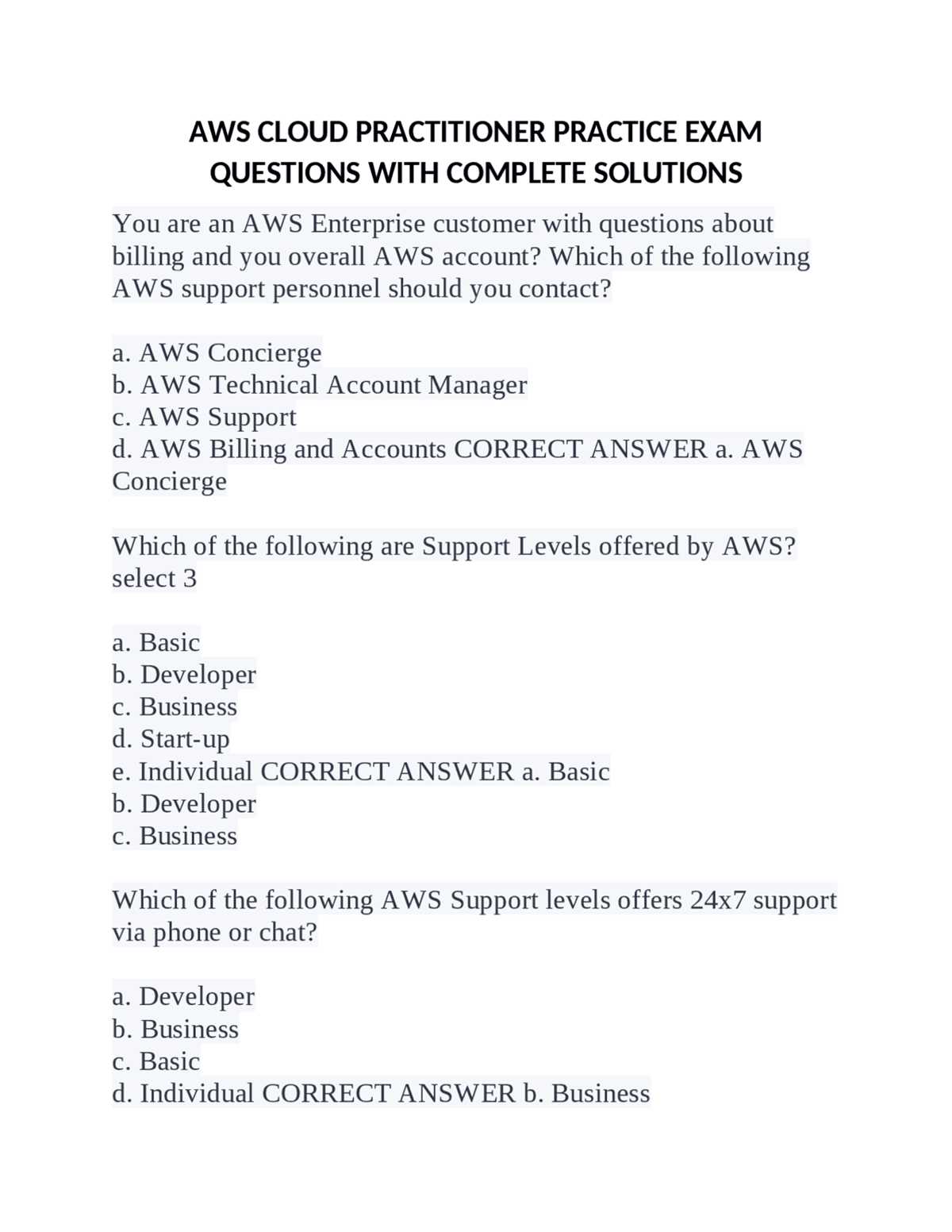 aws questions and answers for exam aws questions and answers for exam
