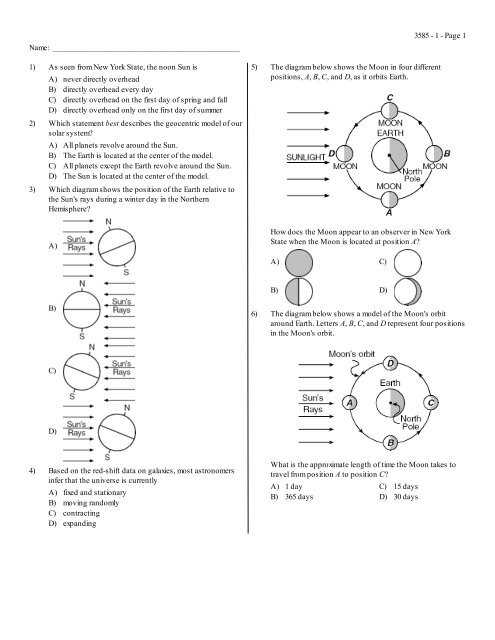 barrons regents exams and answers earth science