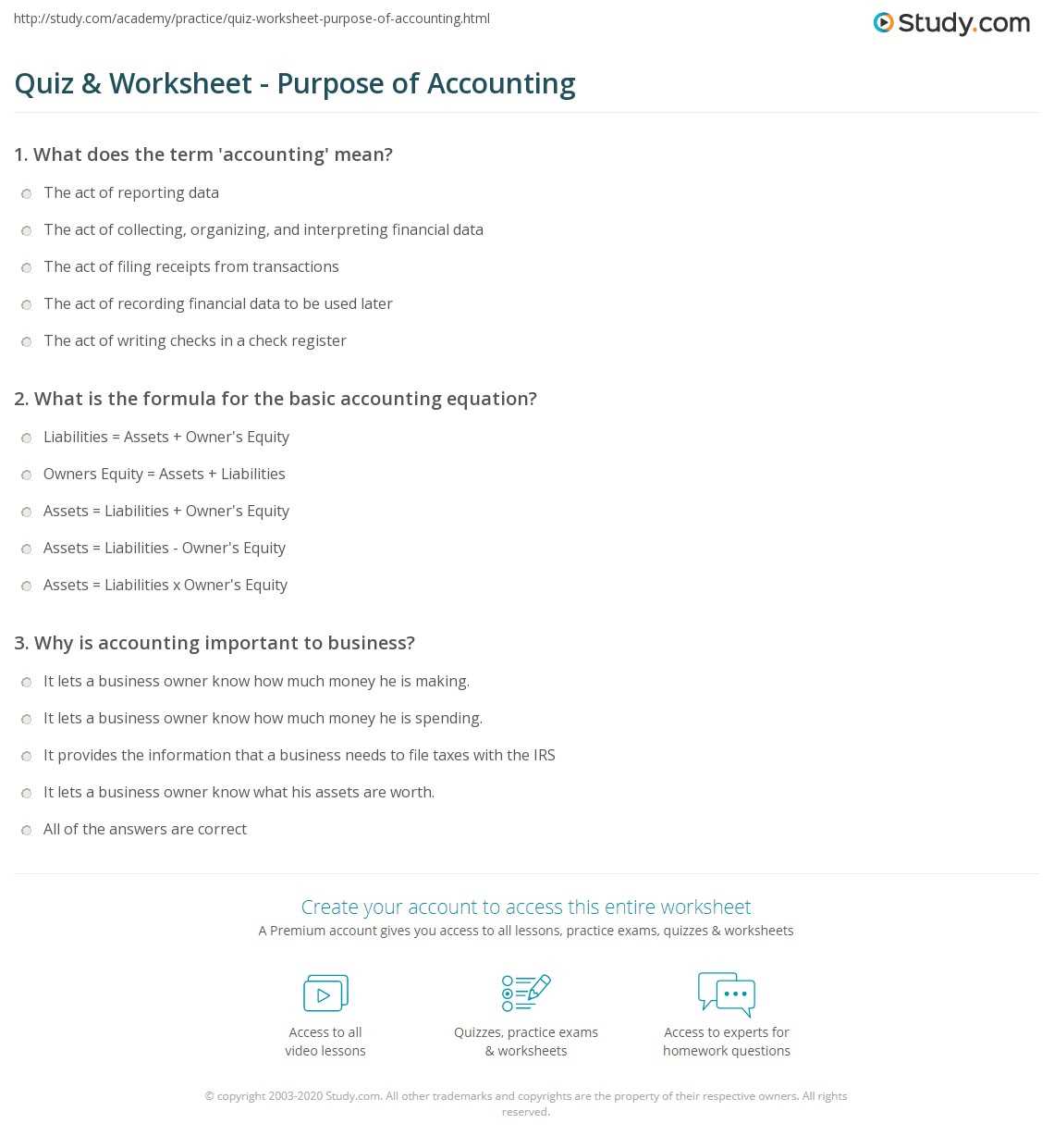 basic accounting test questions & answers