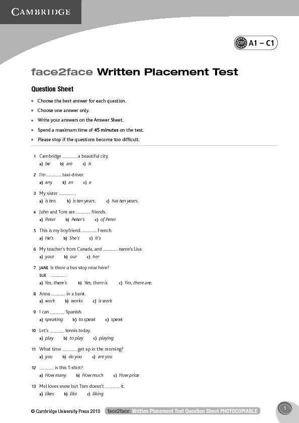 best answers to test questions