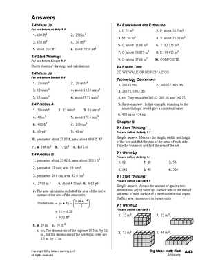 big ideas math algebra 1 chapter 8 test answers