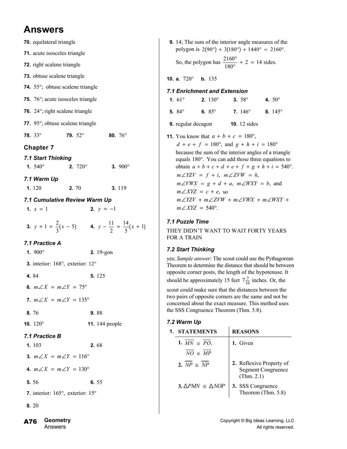 big ideas math geometry chapter 3 test answers