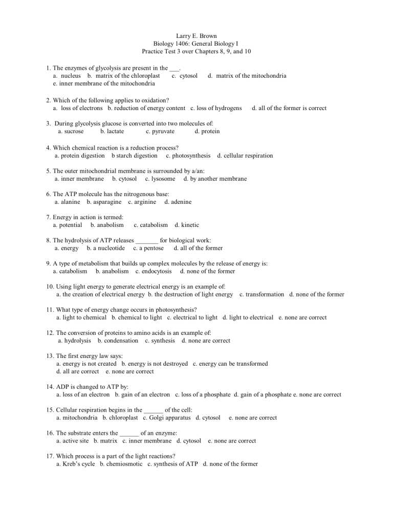 biology 1406 exam 4 answers