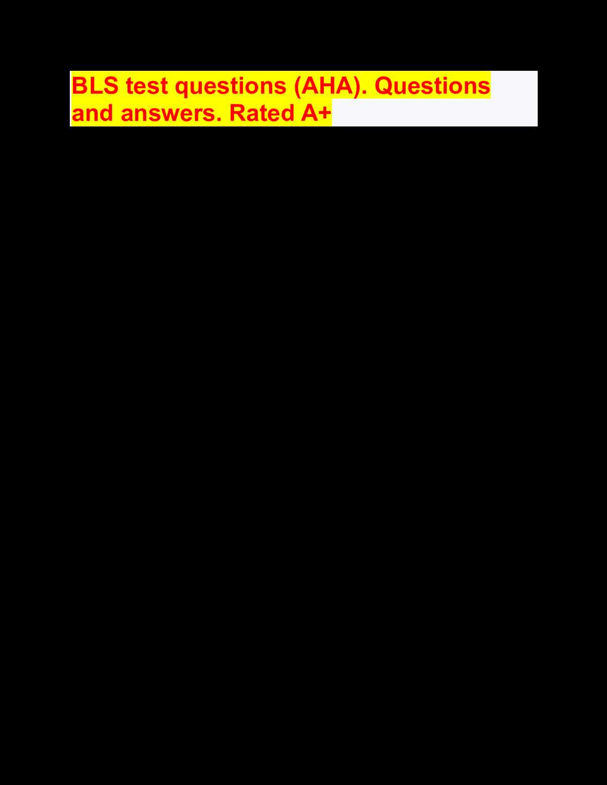 bls practice test with answers