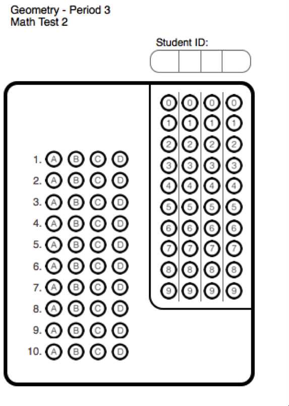 bubble answer sheets for tests
