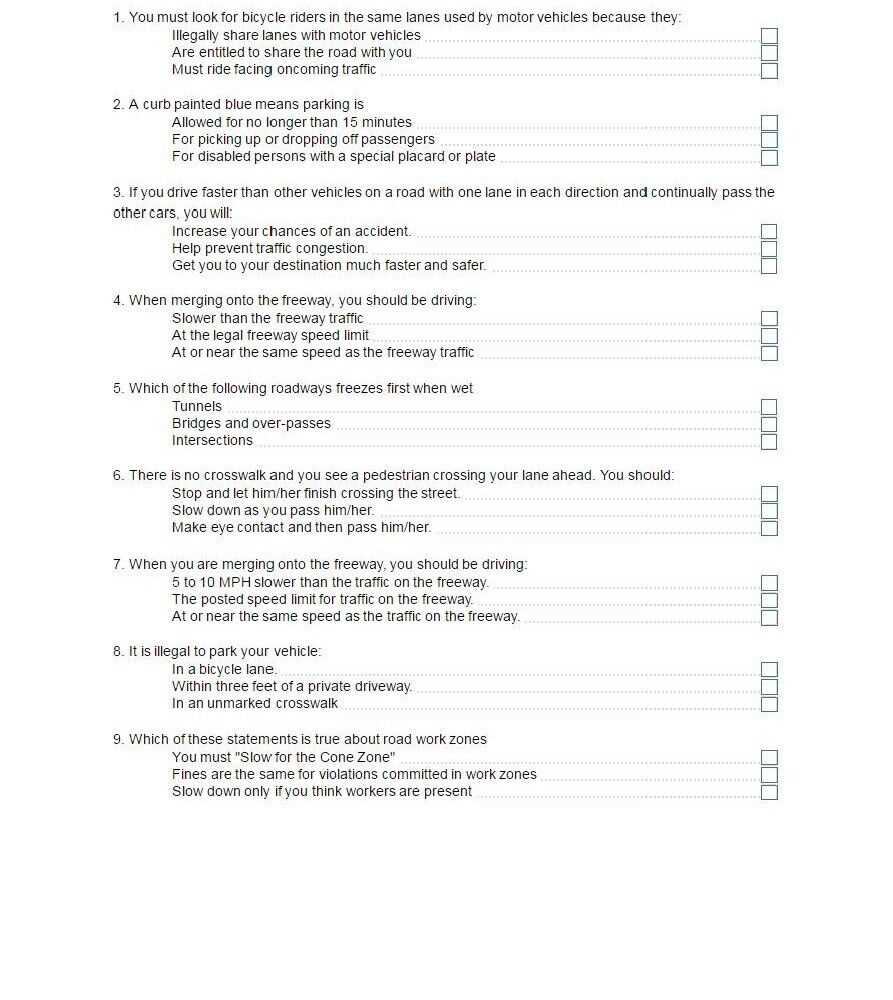 ca dmv class c test answers
