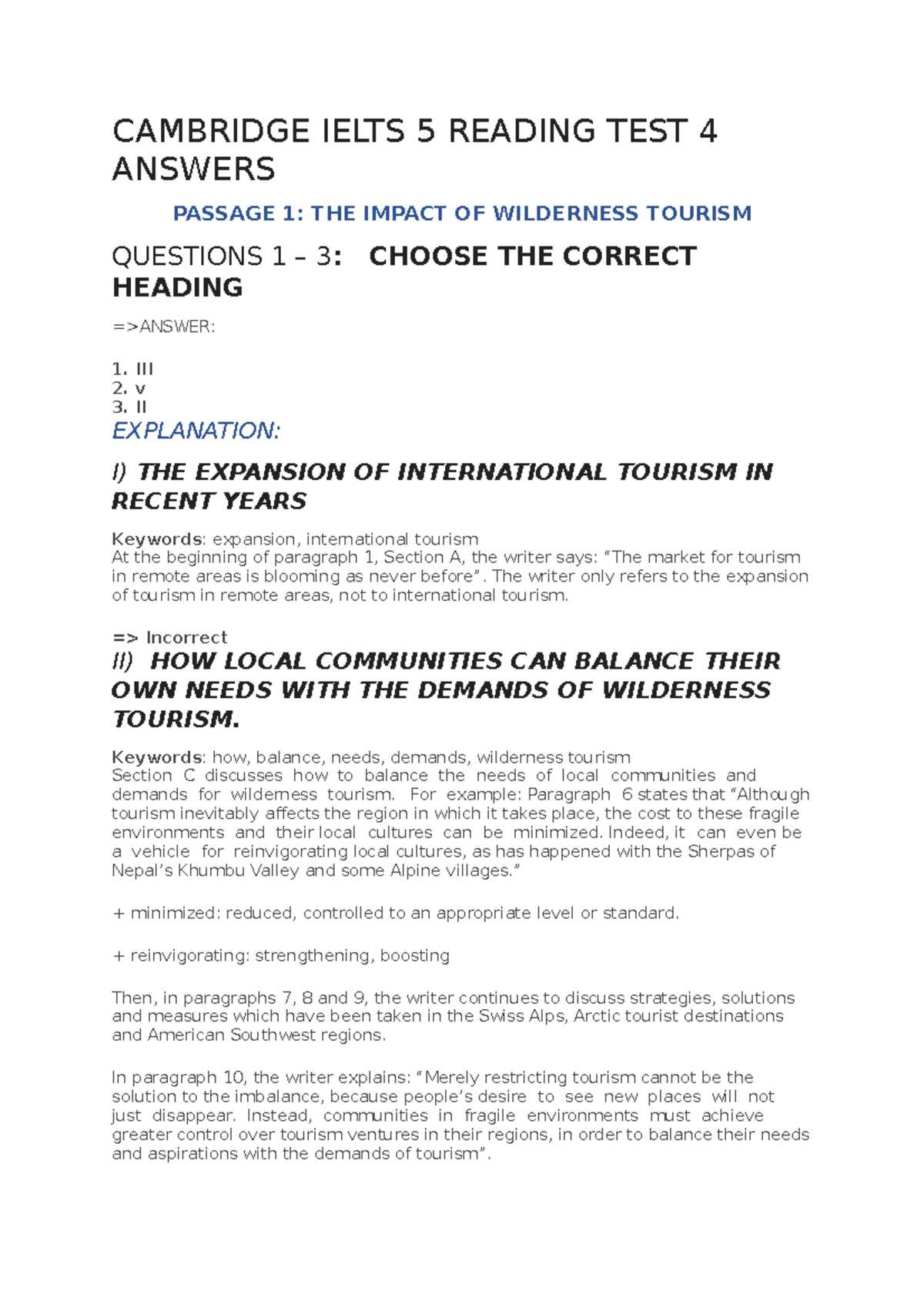 cambridge 7 reading test 4 answers