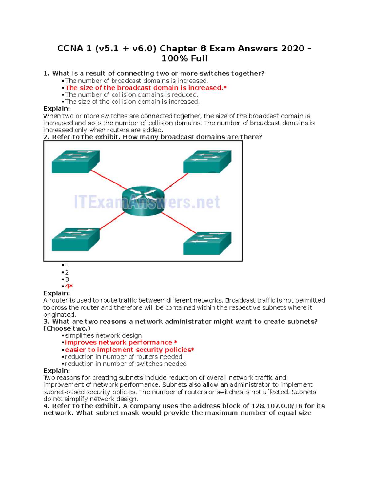 ccna chapter 8 exam answers