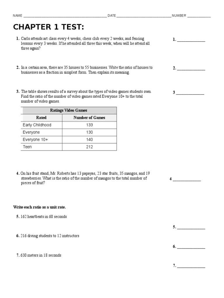 chapter 1 test form 2a answer key