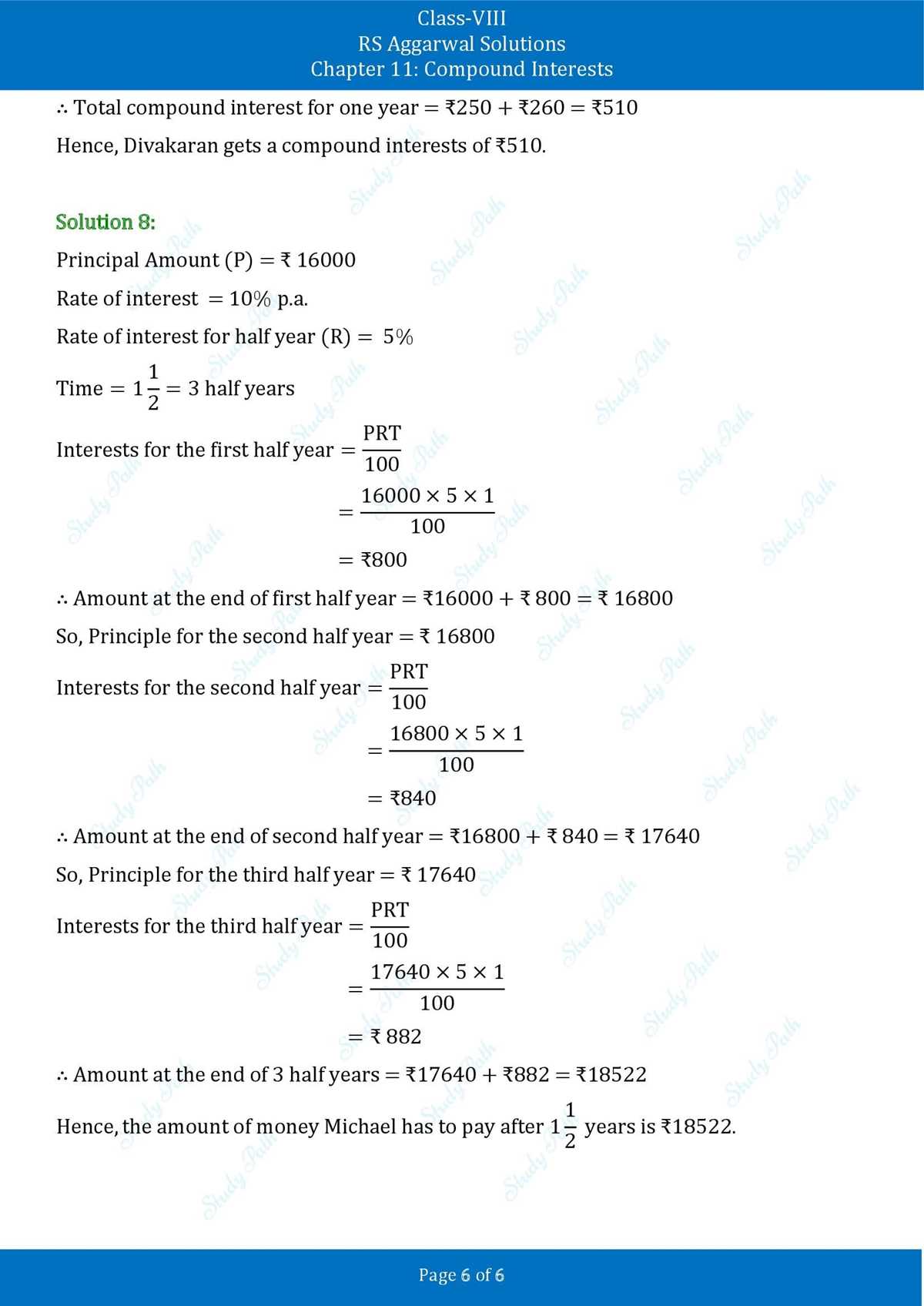 chapter 11 math test answers