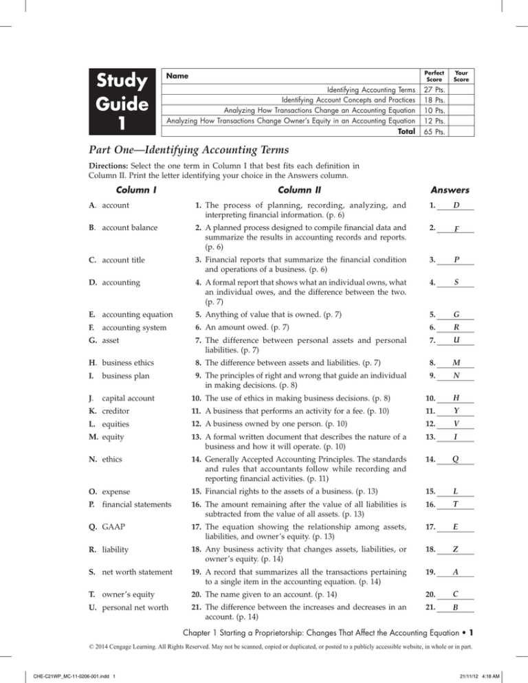 chapter 2 test b accounting answer key