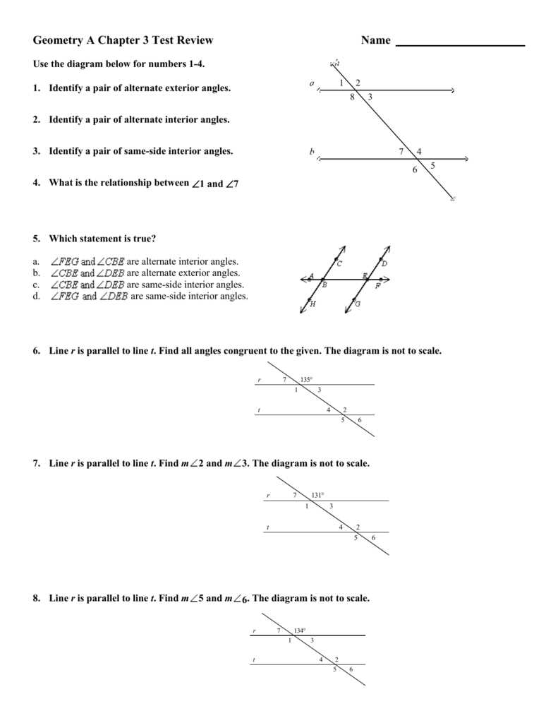 chapter 3 chapter test geometry answers