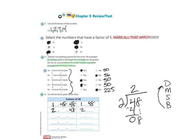 chapter 5 review test go math answers