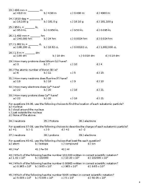 chemical quantities chapter test b answers
