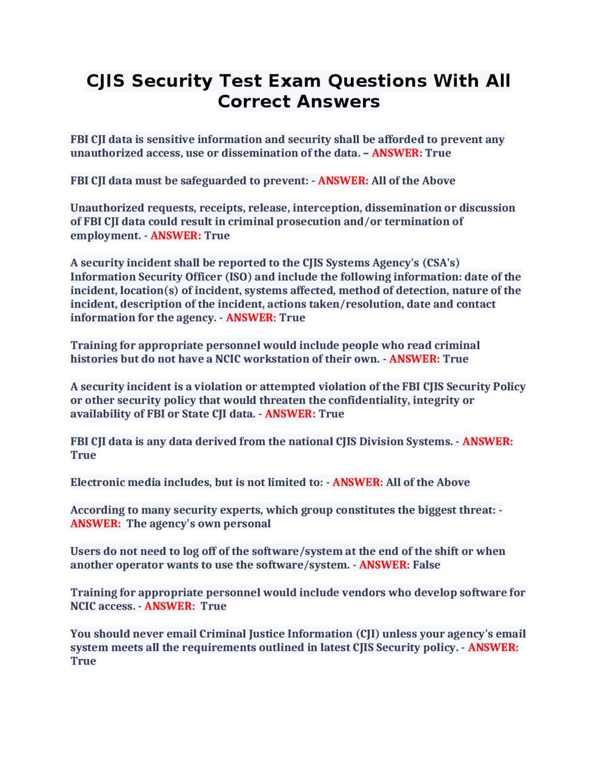 cjis test questions and answers cjis test questions and answers