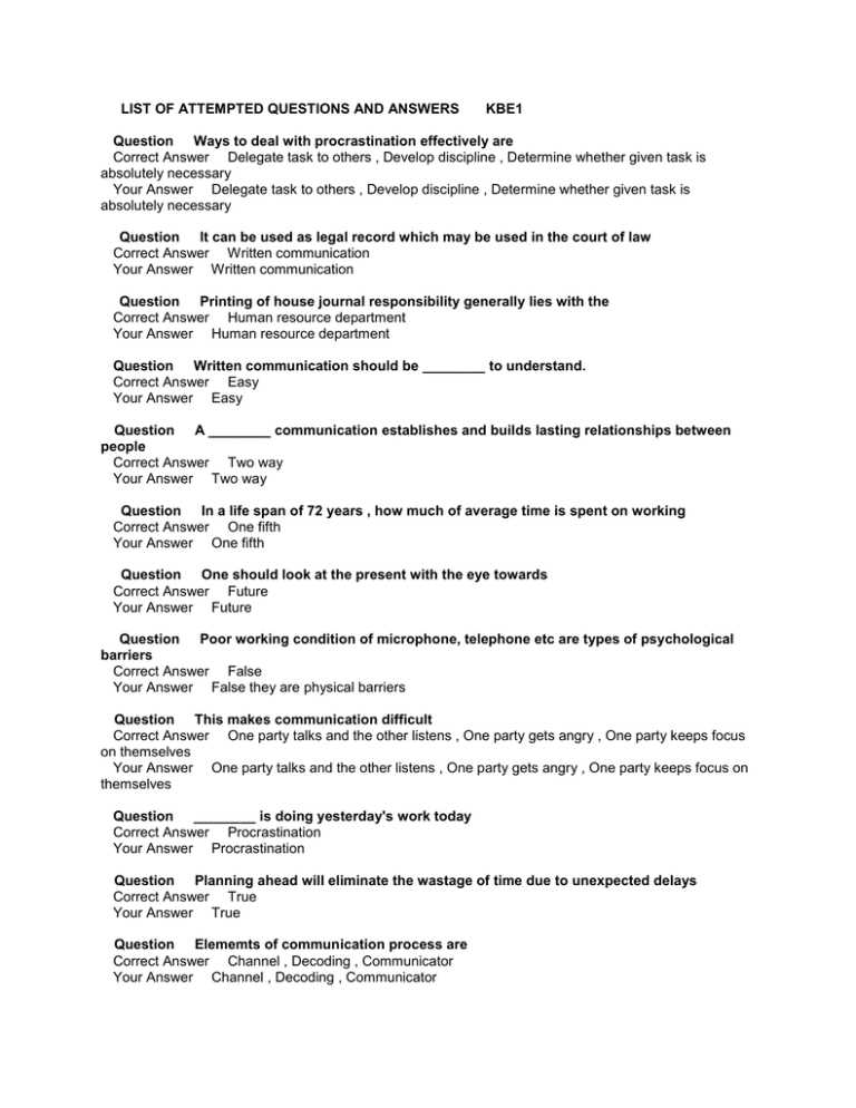 communication skills exam questions and answers