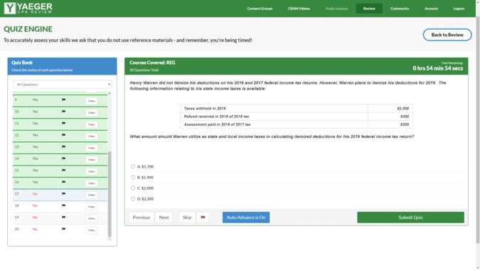 cpa exam answers