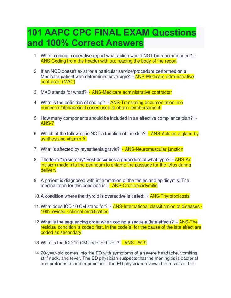 cpc practice exam questions and answers