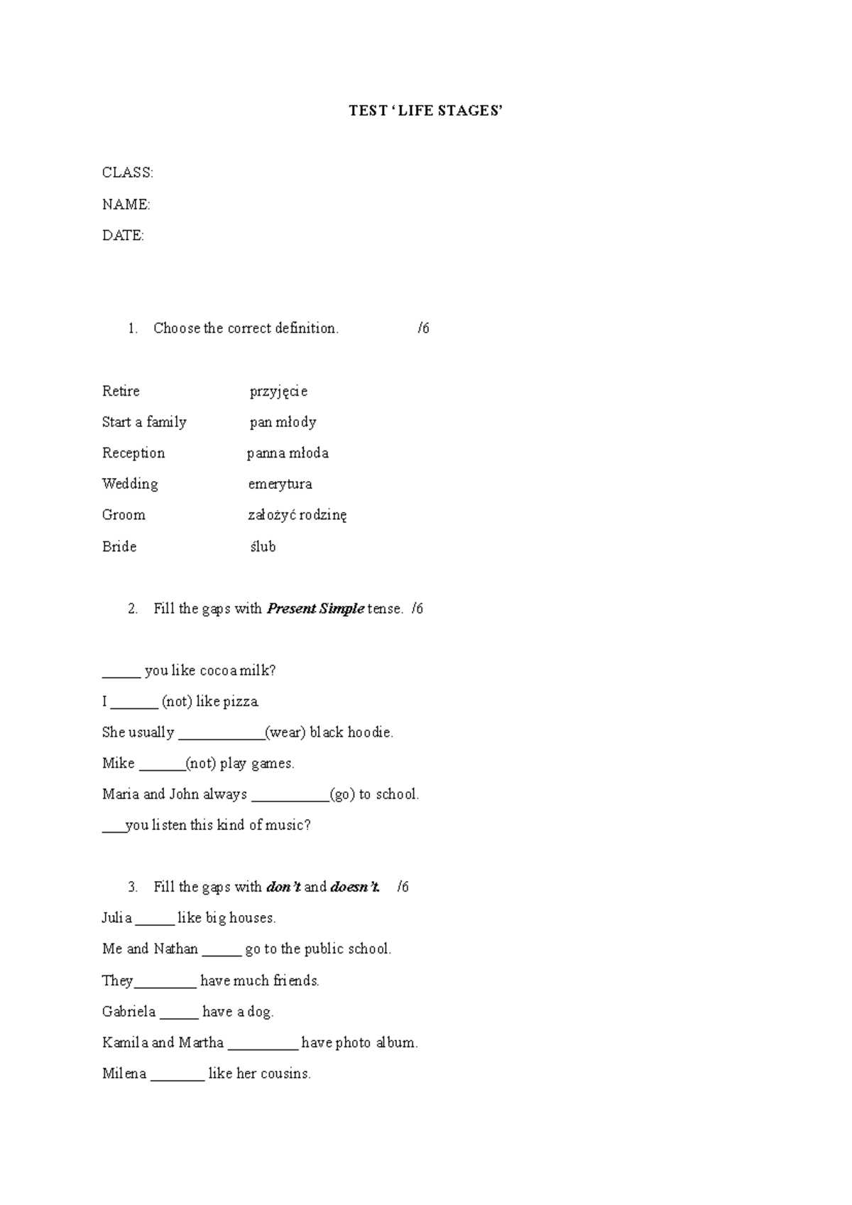 cumulative exam answer key