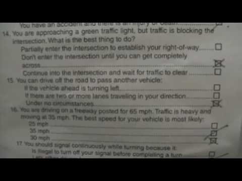dmv driver test answers