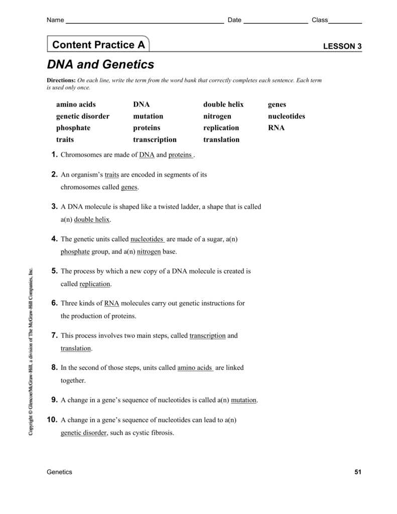 dna transcription and translation practice test answers