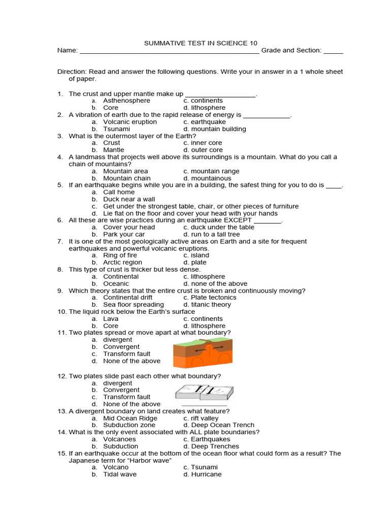 earth science chapter 10 test answers