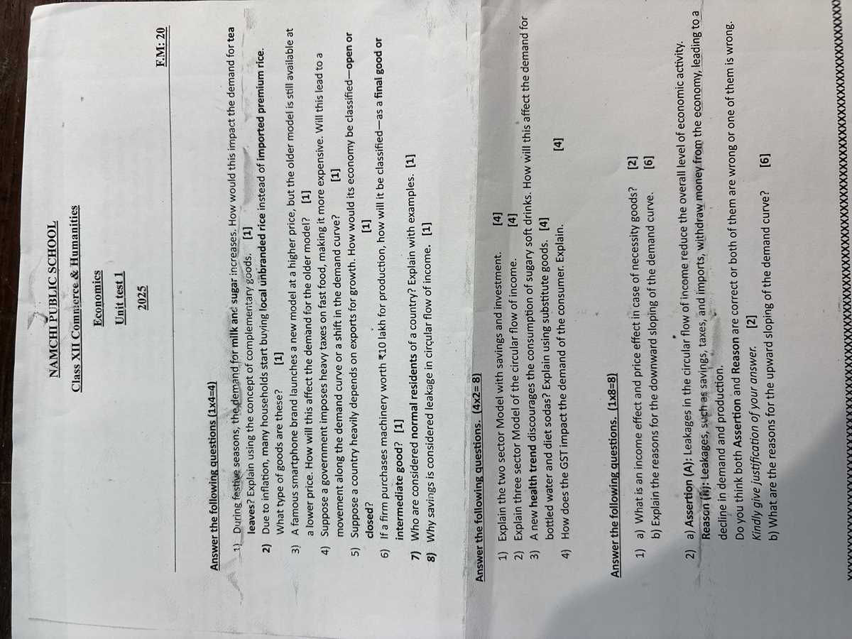 economics test 1 answers
