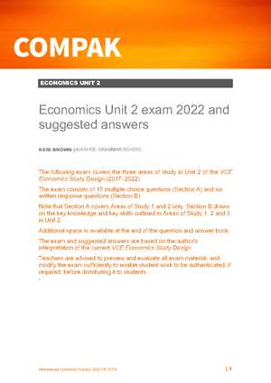 economics unit 2 test answers