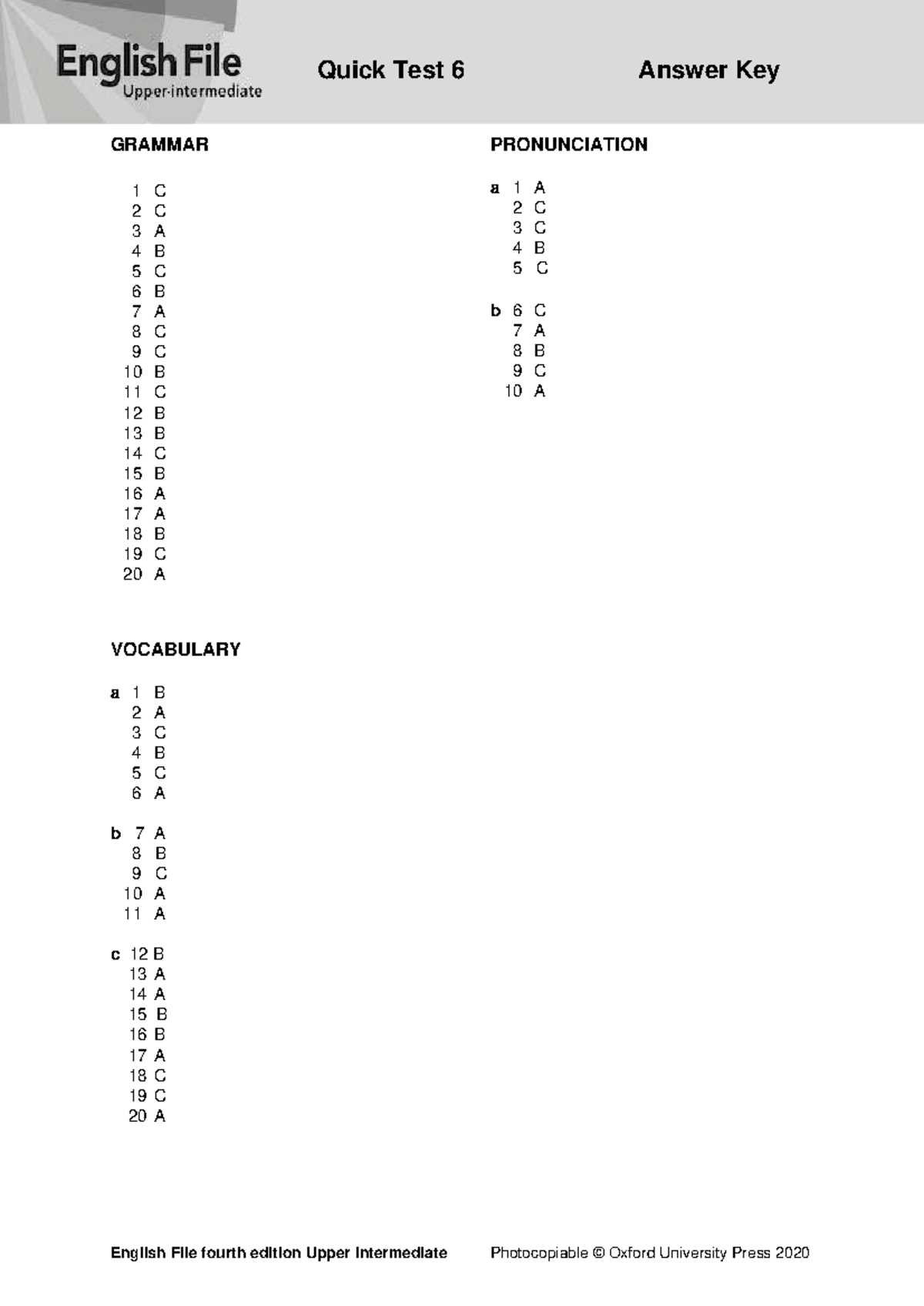 english free test with answers